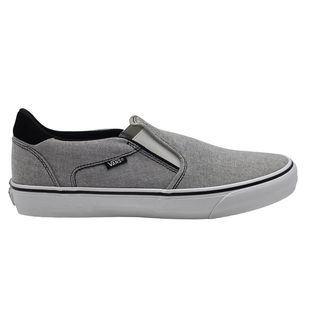 Vans Asher Deluxe Mens 13 Summer Canvas Black Slip On Shoes VN000CSYBLA